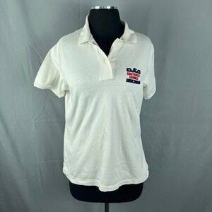 Vantage Polo Shirt Womens Large White Southwest Savings Logo Golf Performance
